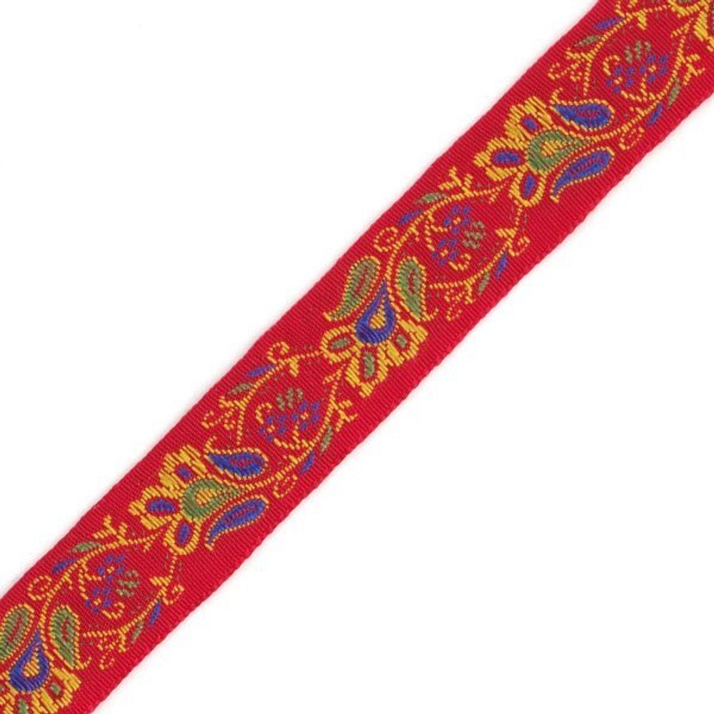 Лента (тесьма) жаккардовая 22-24.0 мм / 25 метров, с1852г17 рис.8933, цв.красный в ассорт.