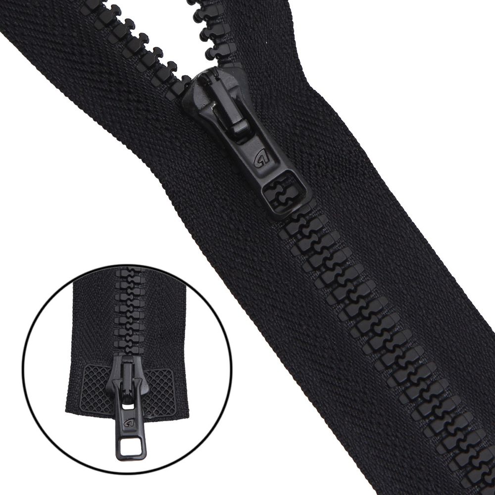 Молния трактор Arta Т6 (6 мм) 2 зам., разъем., 75 см, ОПТ. УП. 25 ШТ., 077 черный