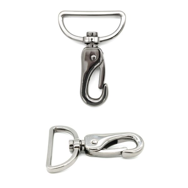 Карабин металл 38.0 мм (64х45 мм), чер/никель, 4 шт