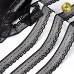 Кружево эластичное (стрейч) 25 мм, 8028, цв.02 черный уп.50м, Kruzhevo