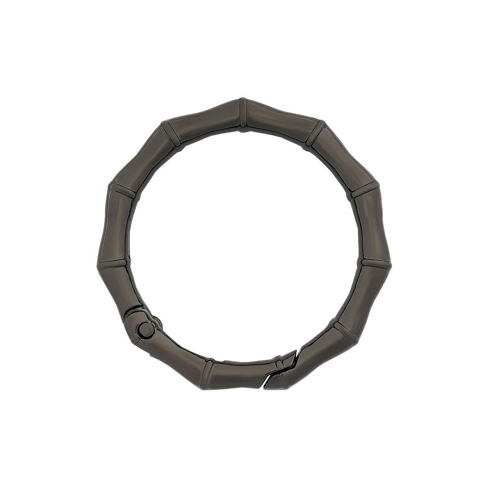 Карабин металл кольцо ⌀38 мм, декоративный, олово (черный никель), MB_2231, 6 шт