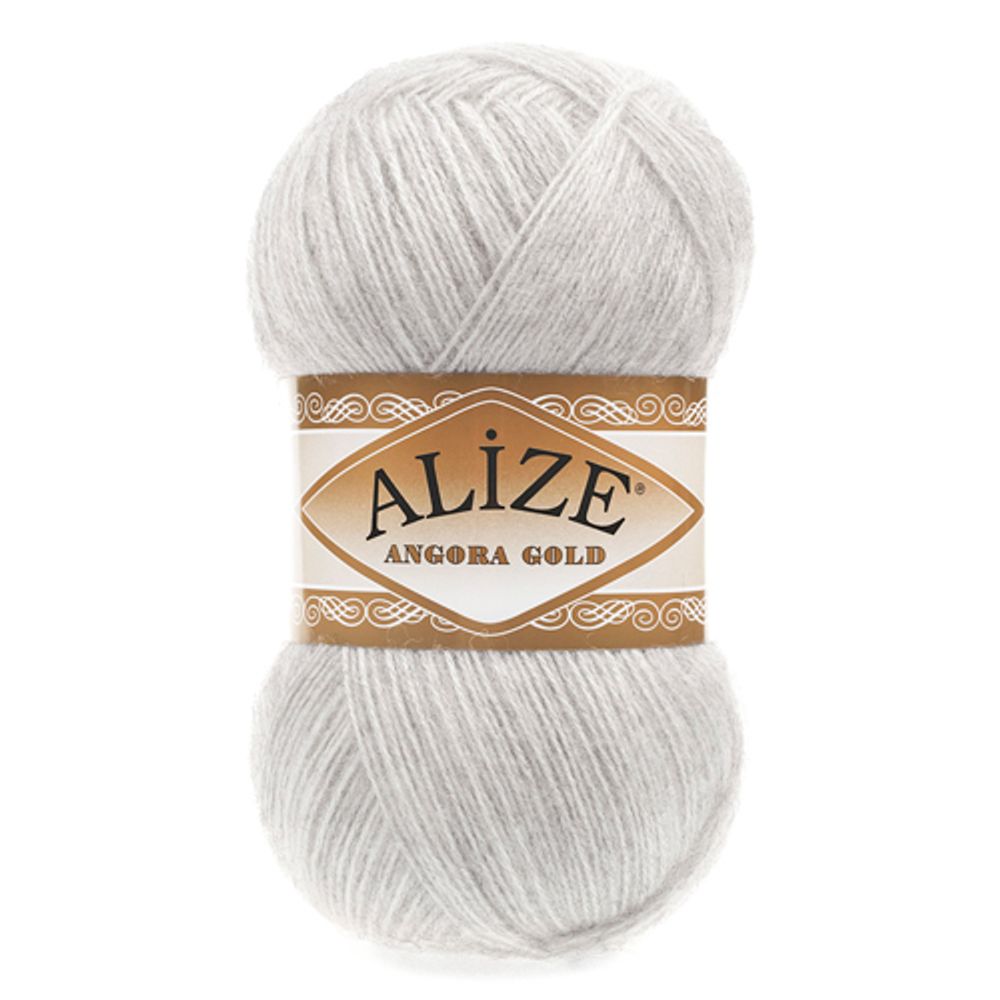 Пряжа Alize (Ализе) Angora Gold / уп.5 мот. по 100 г, 550м, 208 светло-серый меланж A