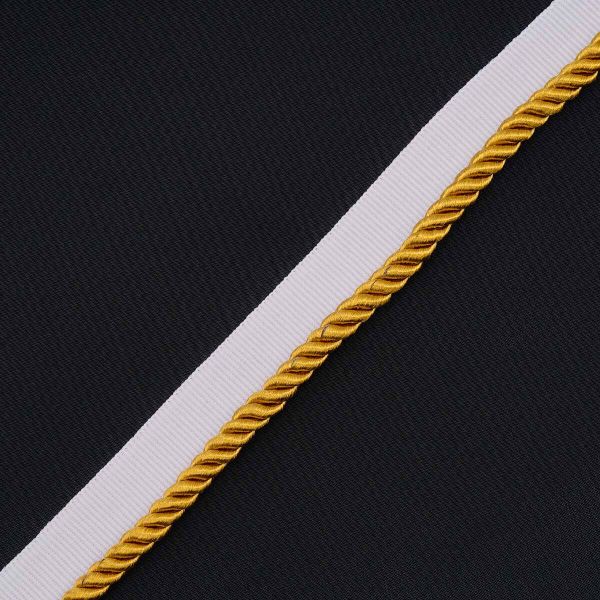 Кант витой 5 мм / 25 метров, белый/01 темное золото, 3AR3294