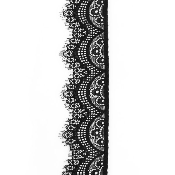 Кружево эластичное (стрейч) 60 мм / 13.71 метра, C580 черный