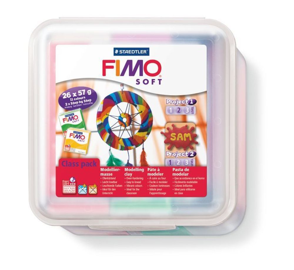 Комплект полимерной глины Fimo Soft из 26 блоков по 57 гр, 8023 50 LX