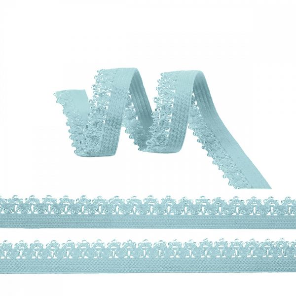 Резинка бельевая (ажурная) 12.0 мм / 1000 метров, RB01 голубой F183