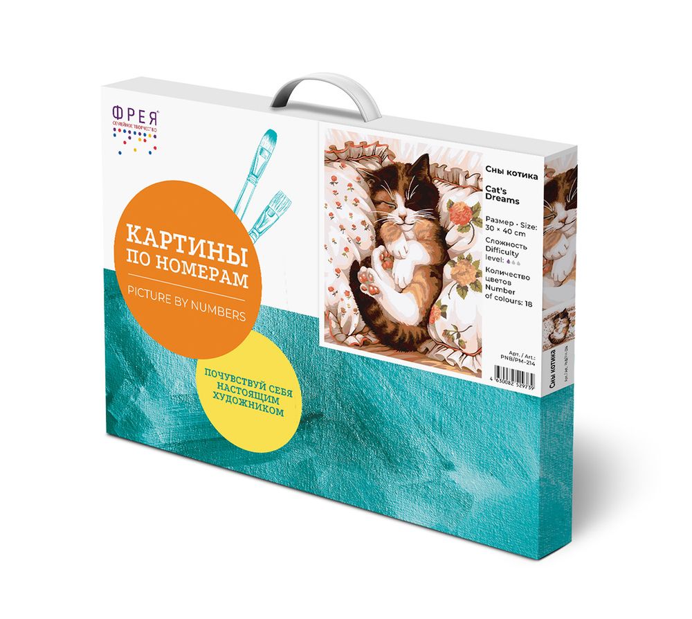 Картина по номерам Фрея PNB/PM-214, Сны котика, 40х30 см