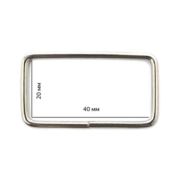 Рамка прямоугольная металл 40х20х2,5 мм, TSW цв. никель уп. 200 шт