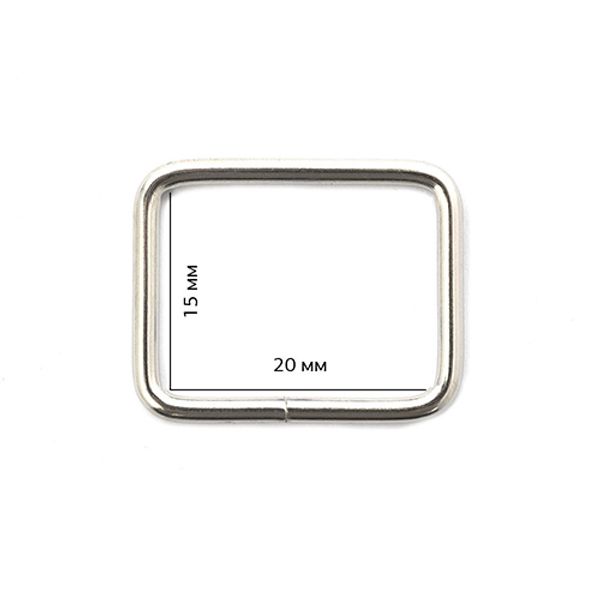 Рамка прямоугольная металл 20х15х2 мм, TSW цв. никель уп. 500 шт