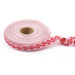 Лента (тесьма) жаккардовая 18.0 мм / 25±1 метров, рис.9797, белый/красный, Gamma С3771Г17 рис.9797