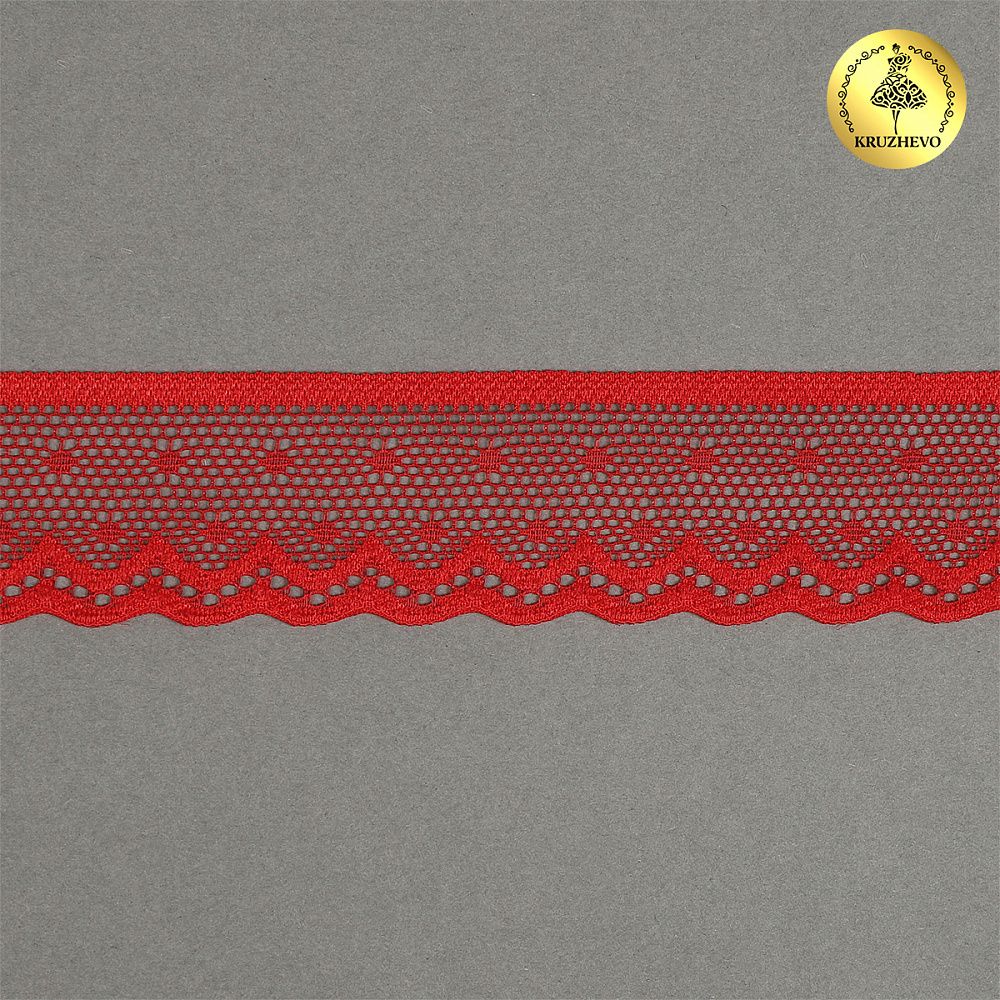 Кружево стрейч (эластичное) 25 мм / 5 метров, TBY.8028, цв.SD163 красный, Kruzhevo
