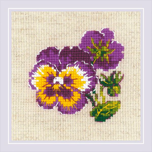 Набор для вышивания нитками Риолис, Пара анюток, 13х13 см