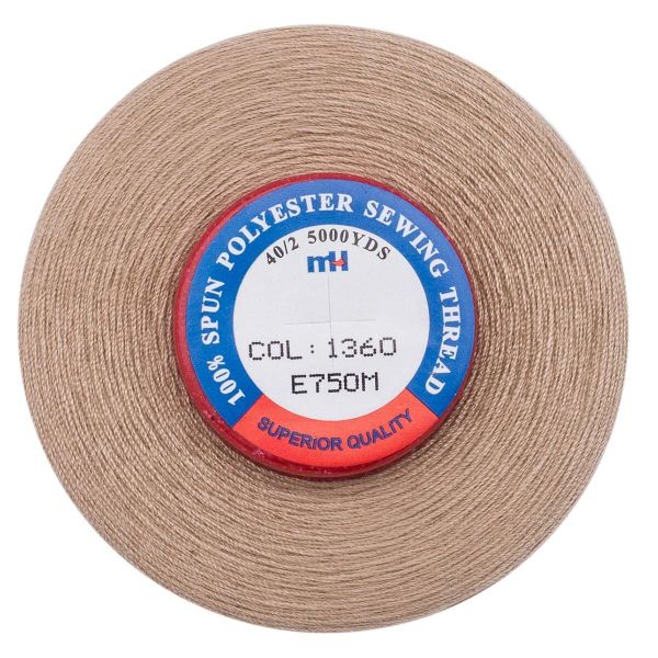Нитки швейные Euron mH 40/2, 5000 ярд, 1360 песочно-бежевый, 1 катушка
