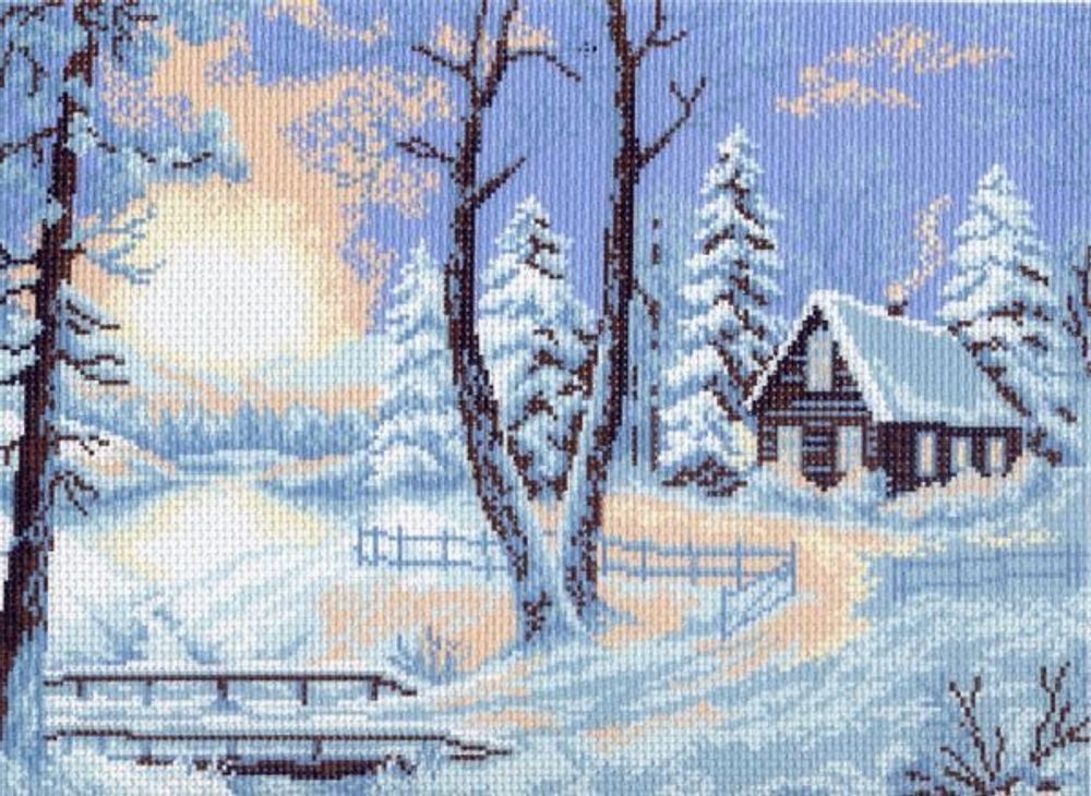 Рисунок для вышивания Матренин Посад (канва), 37х49 -0655 Морозное утро