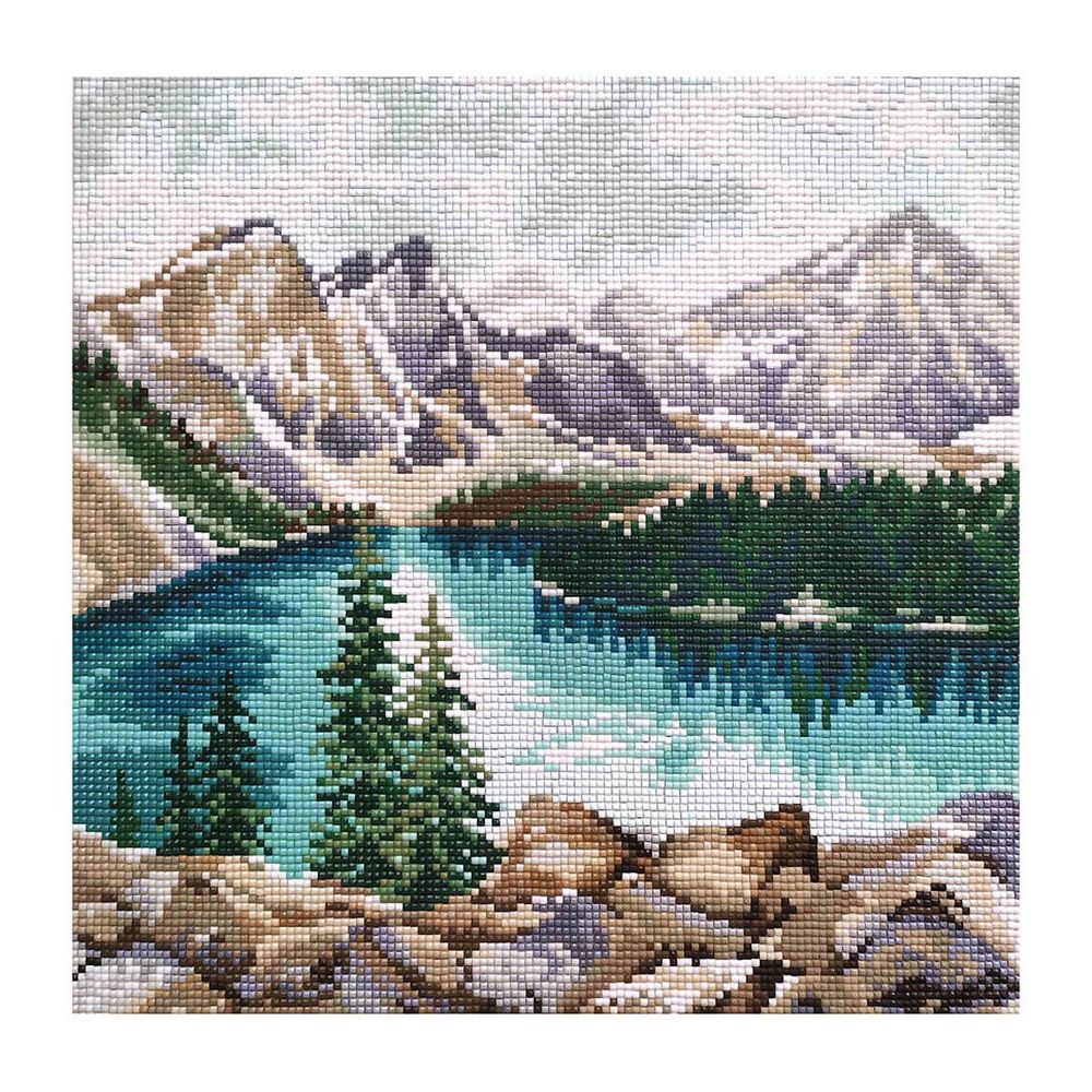 Алмазная (кристальная) мозаика Овен, Озеро Морейн 30х30см