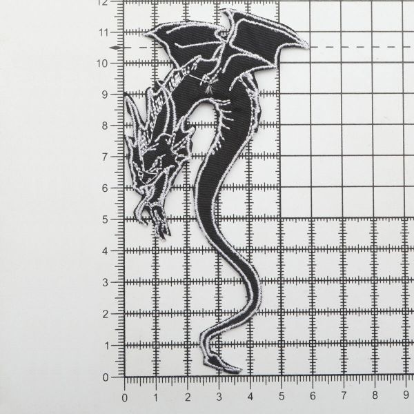 Термоаппликация Дракон, черно-белый, 67х120мм (10 шт), 912