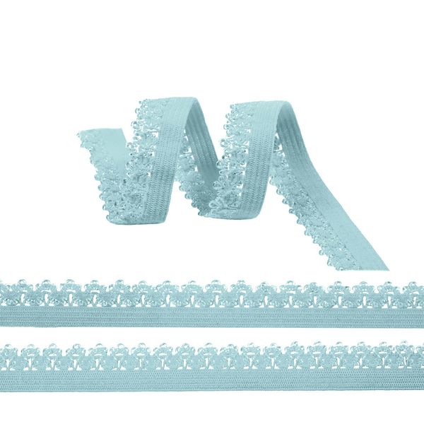 Резинка бельевая (ажурная) 12.0 мм / 100 метров, F183 голубой