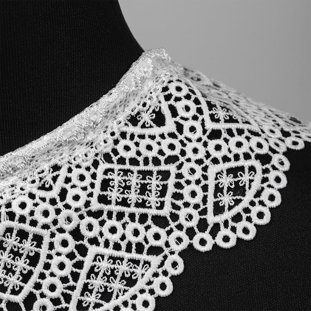 Накладной кружевной воротник 30х35 см, матовая нить Kruzhevo TBY.13/192, цв.белый уп.1шт