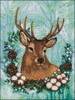 Алмазная (кристальная) мозаика Фрея, Праздничный олень 30х40 см