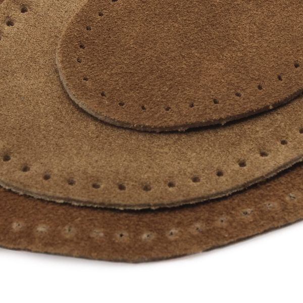 Набор заплаток пришивных из замши, овал 4х5,5см, 6х8,2см, 8х10,9см, с перфорацией, 3 шт (32 кэмел), 59404