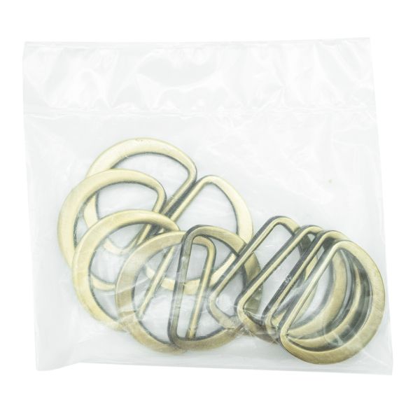 Полукольцо литое металл внутр. 25 мм (внешн. 31х23 мм), плоское, 10 шт, латунь ГР, 6882