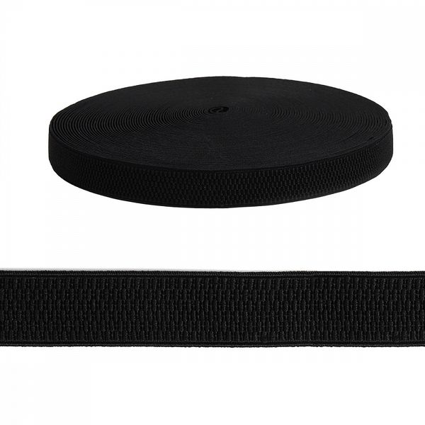 Резинка для подтяжек (помочная) 20.0 мм / 25 метров, ультра, F322 черный