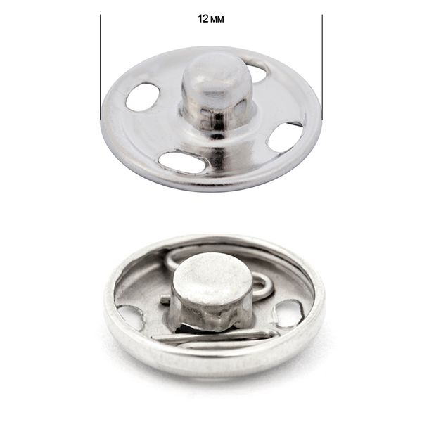 Кнопка пришивная металл ⌀12.0 мм, SBI, цв.никель уп. 288 шт, TBY