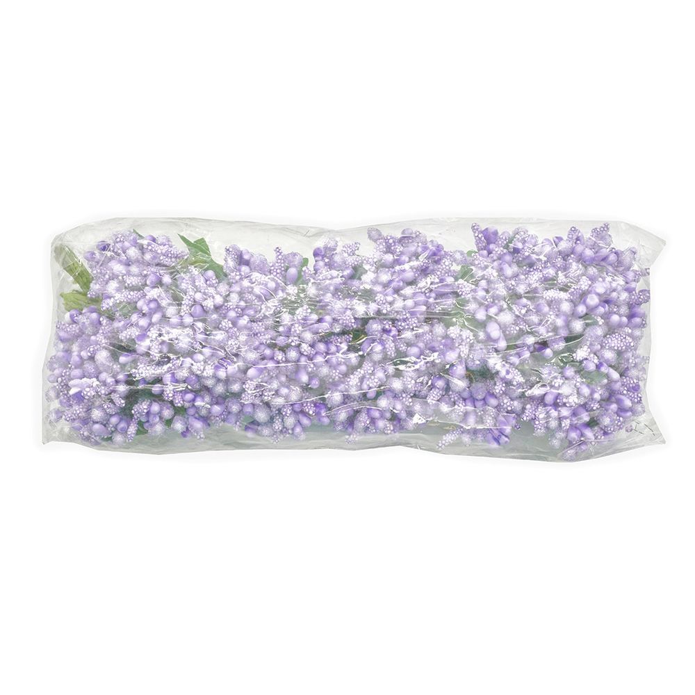 Цветы искусственные декоративные 2см (12 штук) (фиолетовый)