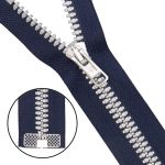 Молния трактор Arta Т6 (6 мм) 1 зам., разъем., 70 см, 2076 DECOR, 044 т.синий/991 алюминий, 5 шт