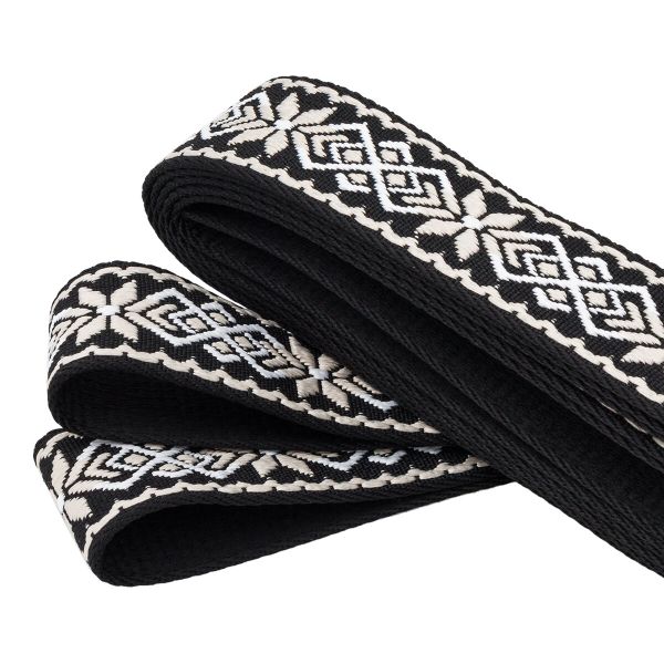 Стропа (ременная лента) 38 мм / 3 метра, [36.33 г/пог.м], с принтом 1-сторонняя, T0735 бежевый/черный, 3Al359