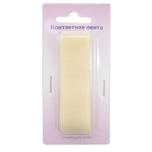 Лента контактная липучка фасовка (велкро) пришивная 20 мм / 25 см, 29 персик, ПАРА (крючок+петля), Hobby&Pro, качество 