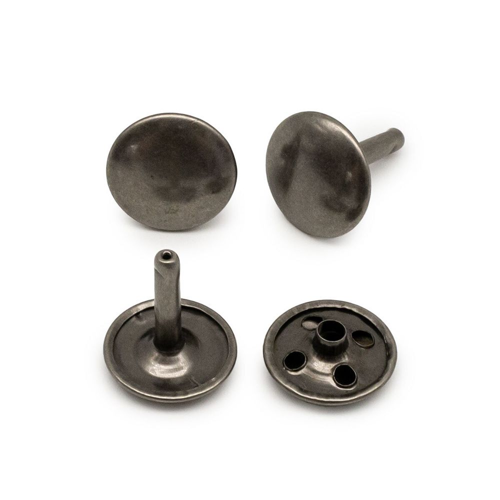 Хольнитены сумочные ⌀15 мм, h=16 мм, темное серебро, двухсторонний, BIG, 50 шт