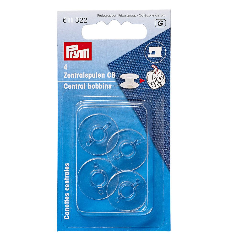 Шпули для челнока CB пластик, 4 шт, прозрачные, Prym 611322