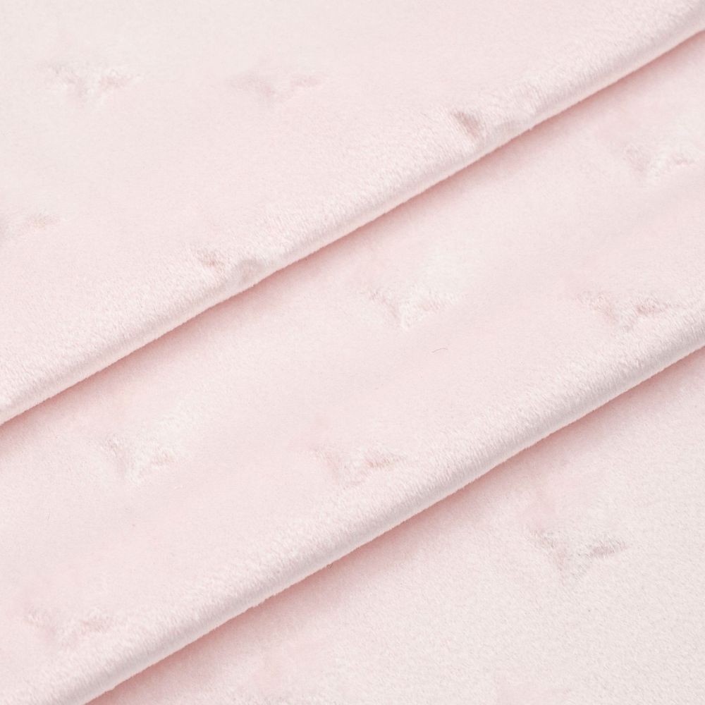 Плюш (ткань) Звезды 240 г/м², 45х50 см, ворс 2,5мм, розовый