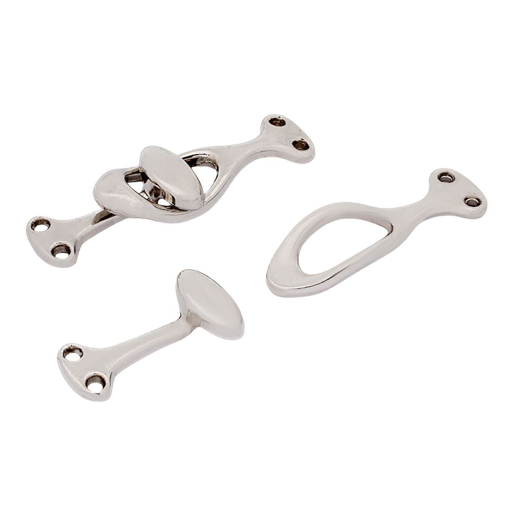 Крючки пришивные декоративные 36х10 мм, серебро (никель), 6 шт