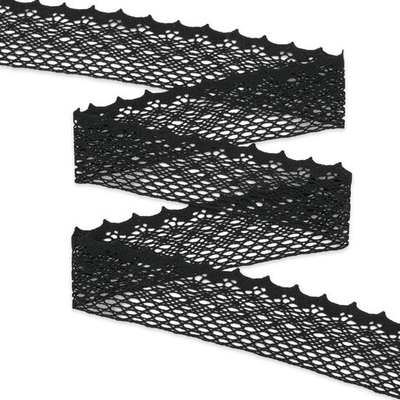 Кружево вязаное (тесьма) хлопковое 55 мм / 25 метров, рис.55.01.180 (черный) С3749Г17