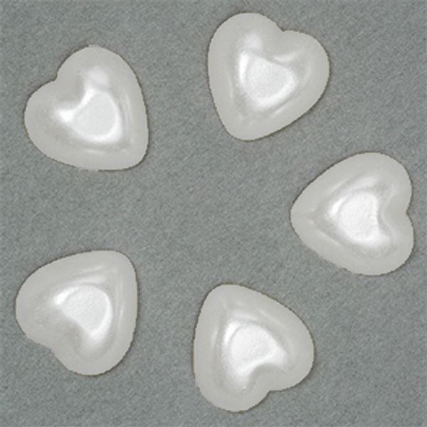 Полужемчужины перламутр в форме Сердца 14х14 мм цв.41 белый уп.500г (900 шт)
