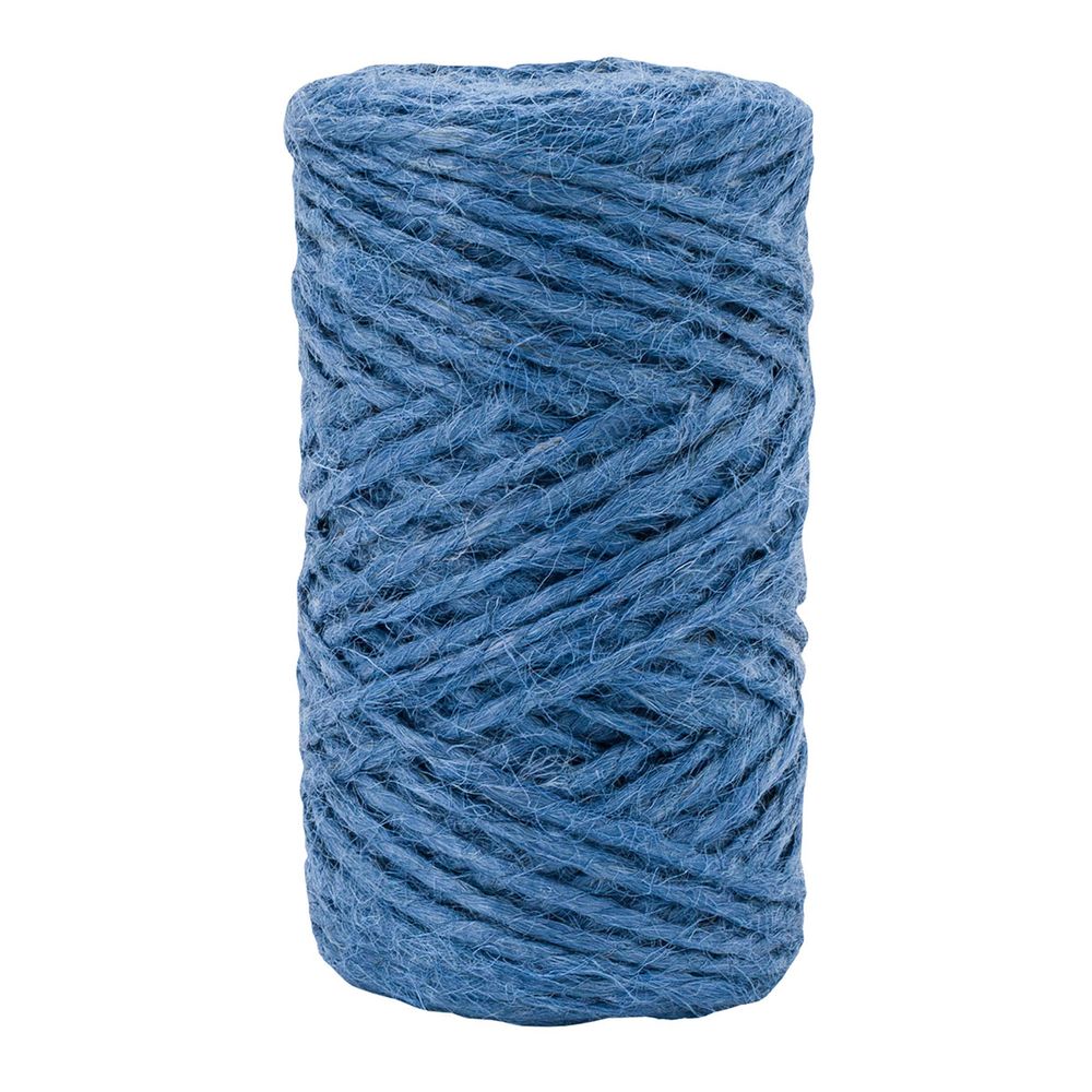 Шпагат джутовый ⌀1.4 мм / 50 метров (50 г), 2-ниточный, 1200 текс, евробобина, голубой