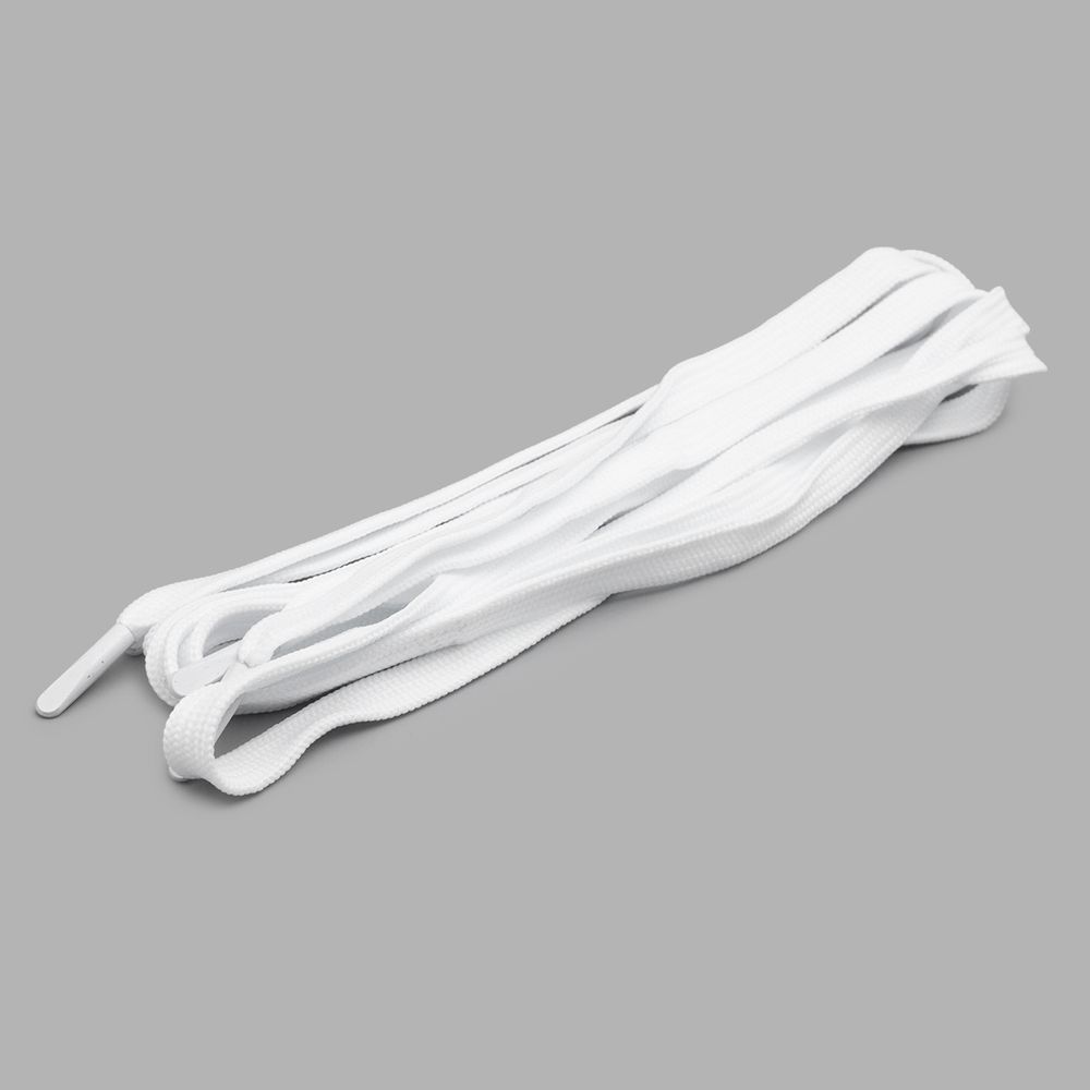 Шнурки плоские с металлическим наконечником 10.0 мм / 130см, 2 шт/упак (белый), 6220-0134