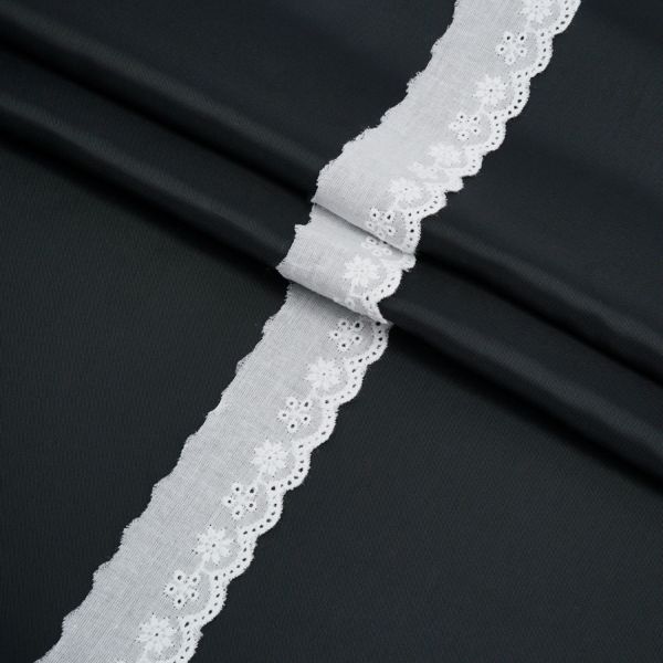 Кружево шитьё х/б 30 мм / 3.4 метра, цвет неотбеленный