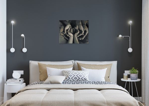 Алмазная (кристальная) мозаика Фрея ALPD-193, на подрамнике Маленькие пяточки, 50х40 см