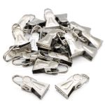 Зажим для штор 28 мм, металлический, никель, 60 шт