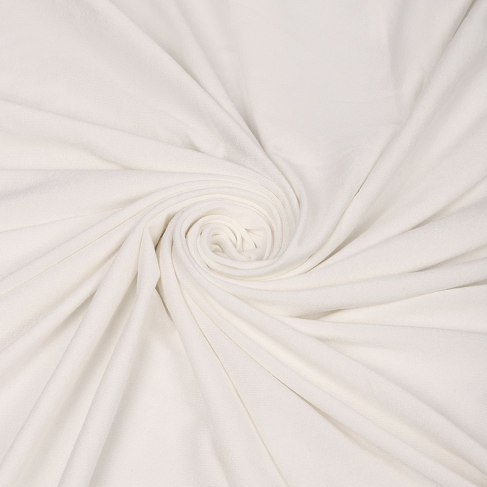 Вискоза трикотажная 240 г/м², 180 см / 3 метра, TBY.023709, белый теплый