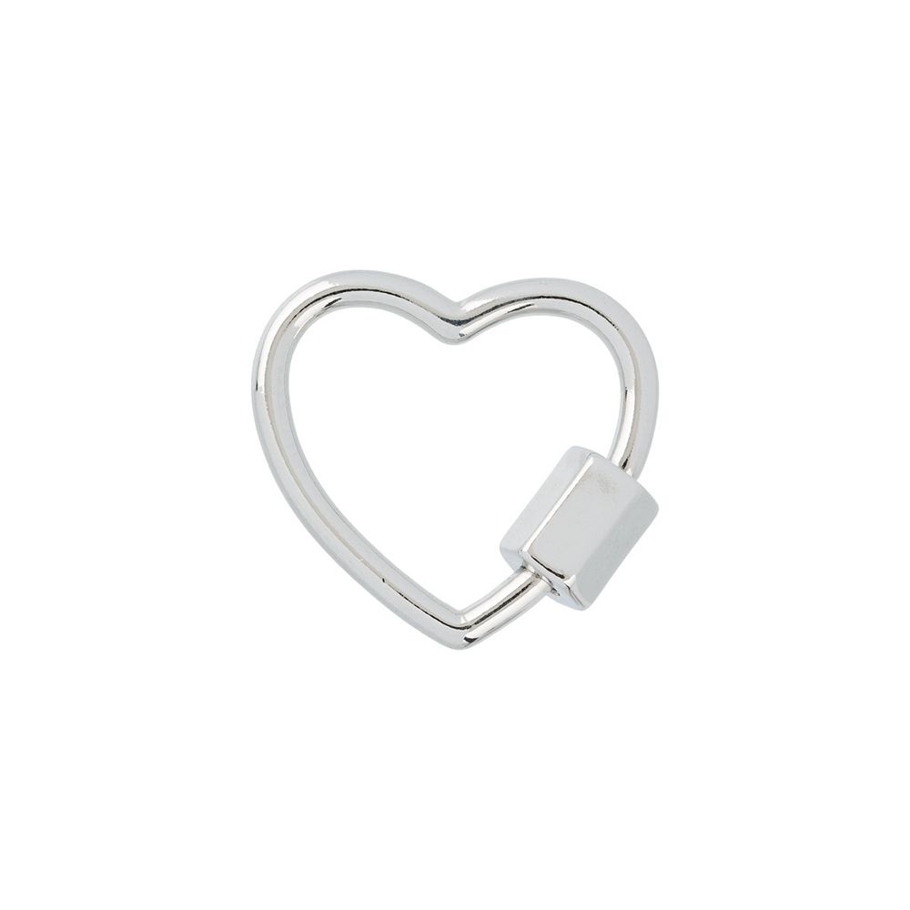 Замок карабин декоративный сердце 18х19 мм, 5 шт, №01 серебро, Zlatka FMK-V02