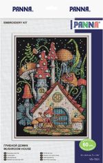 Набор для вышивания нитками Panna, Грибной домик, 24.5х19 см, Panna