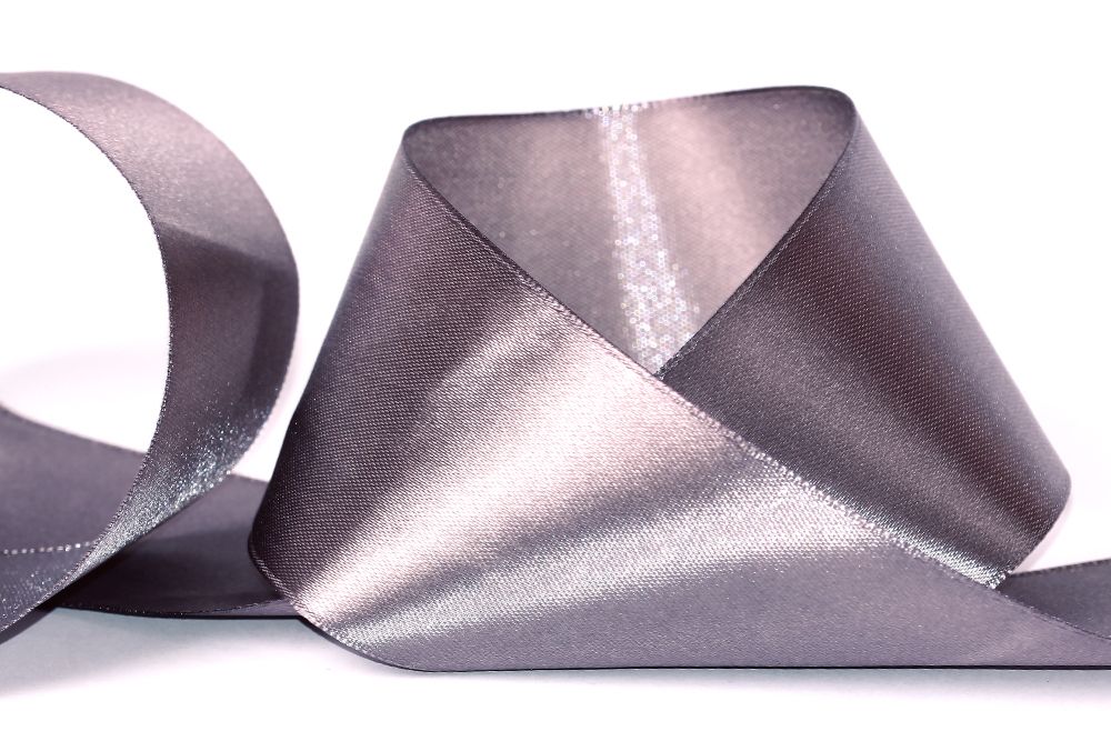 Лента атласная 1-сторонняя 50.0 мм / 33±2 метра, 054 т.серый, Gamma