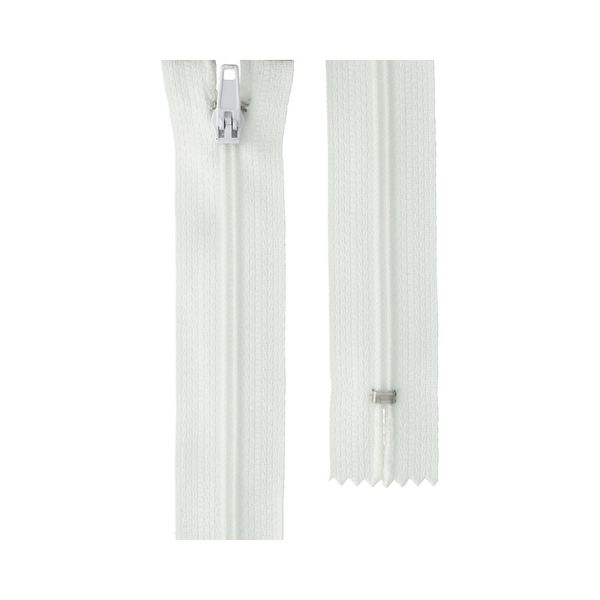 Молния спираль (витая) брючная Т4 (4 мм) 1 зам., н/раз., 20 см, п/автомат, 001 белый, G004P Gamma, 10 шт