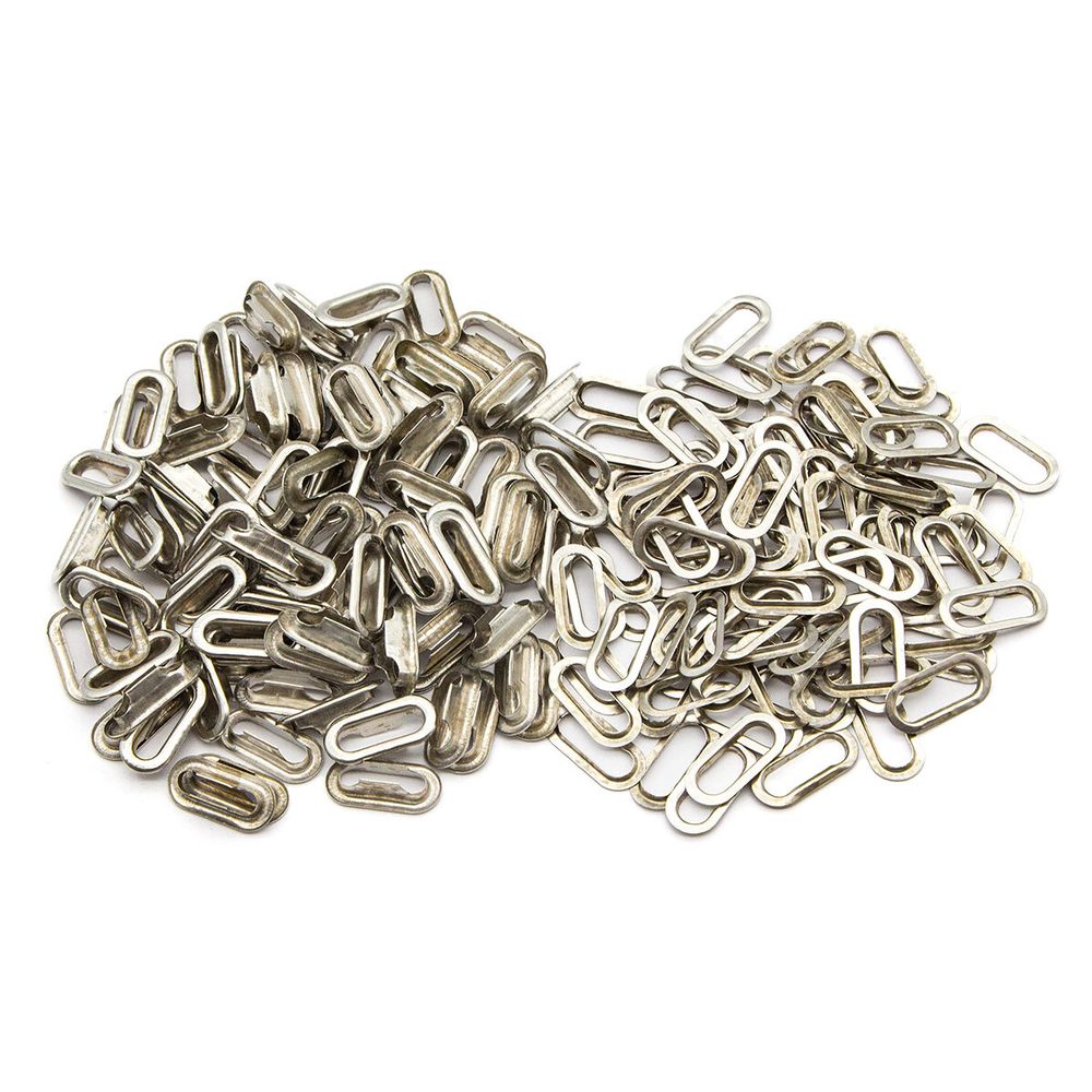 Люверсы металл овальные 15х6 (внутр.), 21х11 (внешн.), металл (≈100 шт) New Star, никель