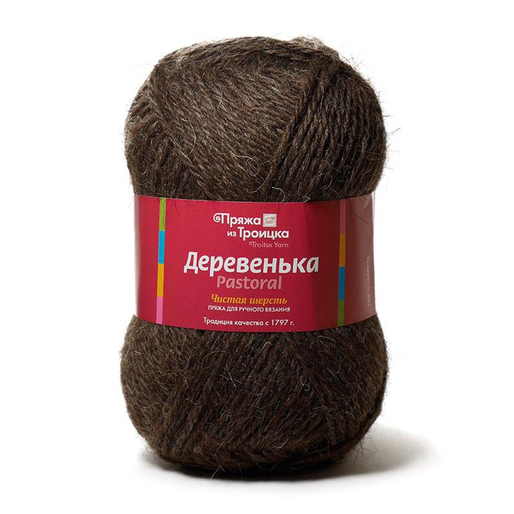 Пряжа Троицкая Деревенька / уп.10 мот. по 100 г, 170 м, 372 натур.т.серый