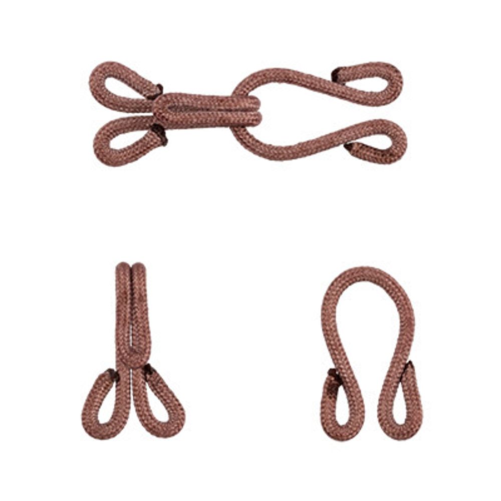 Крючок шубный обтяжной 15 мм, 10 шт, 20 коричневый, Gamma